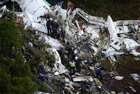 O acidente com o avião da equipe de futebol Chapecoense