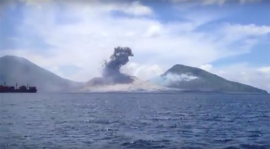 Erupção vulcânica em Papua Nova Guiné