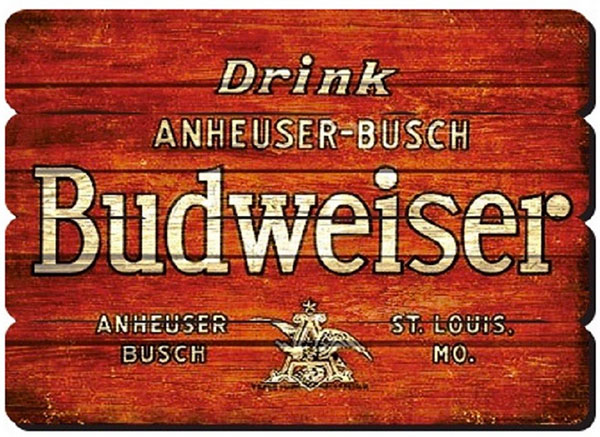 Placa Budweiser Anheuser-bush