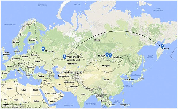 Mapa Trajetória Ufo Rússia