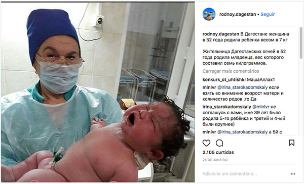Instagram, Foto do bebê gigante russo