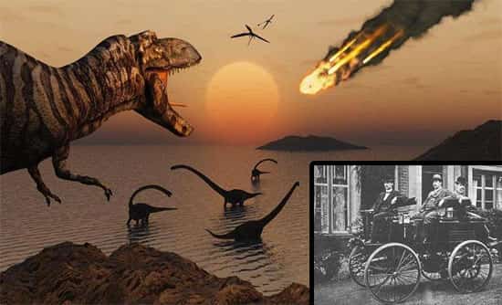 dinossauros e carros elétricos extintos