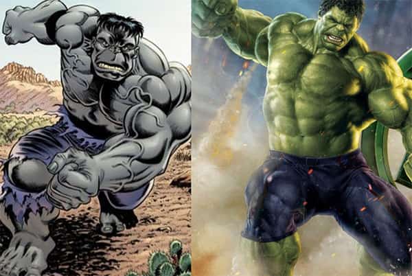 Hulk Cinza x Hulk Verde