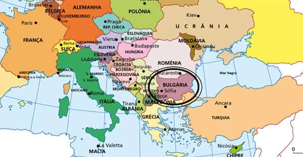 Localização da Bulgária