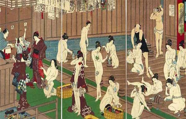 Onsen, Ilustração antiga