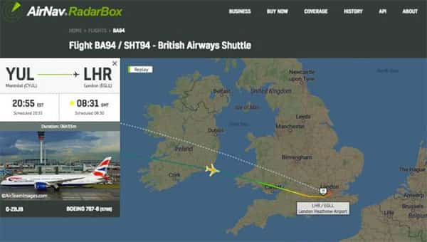 Plano de voo, British Airways BA94