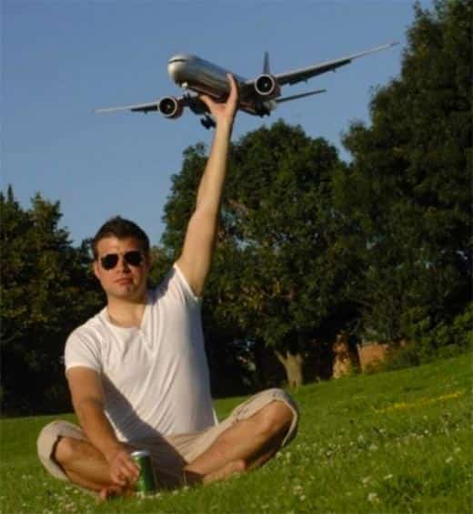 Tocando na aeronave